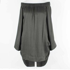 One X Teaspoon$130 Sz S Olive Off Shoulder Ruched Viscose Woven Dress